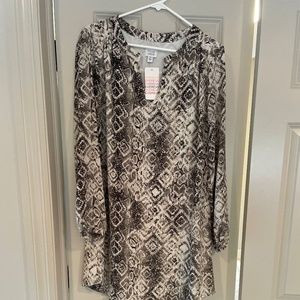 Snake print shirt dress